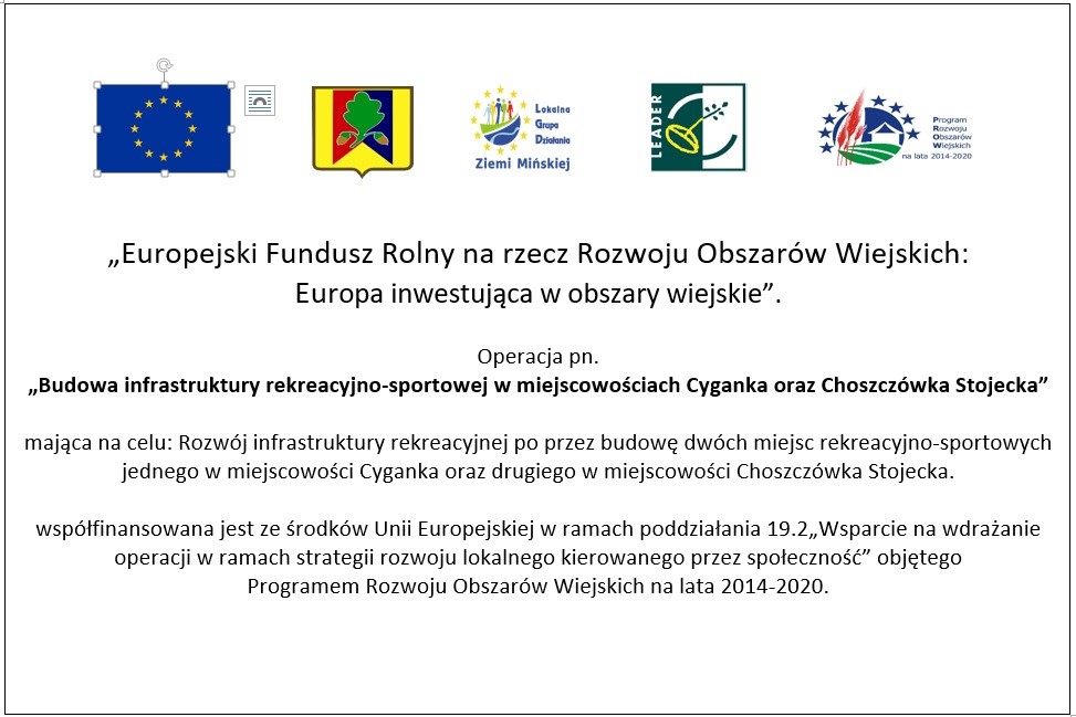 Ilustracja przedstawia informacje o dofinansowaniu przedsięwzięcia.