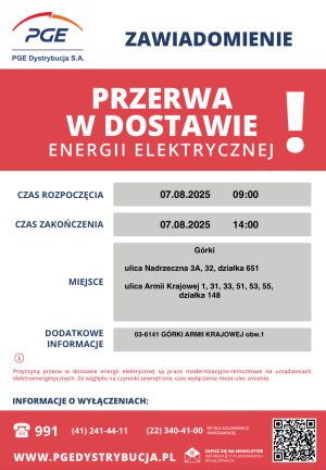 Miniaturka artykułu PLANOWA PRZERWA W DOSTAWIE ENERGII ELEKTRYCZNEJ