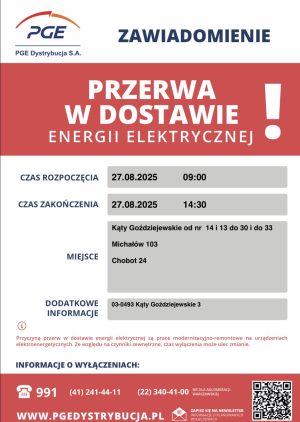 Miniaturka artykułu Przerwa w dostawie energii elektrycznej ‼️