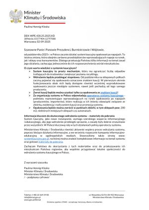 Miniaturka artykułu Informacja o systemie kaucyjnym opakowań po napojach.