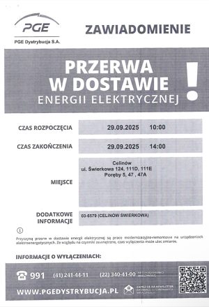 Miniaturka artykułu Przerwa w dostawie energii elektrycznej ‼️‼️