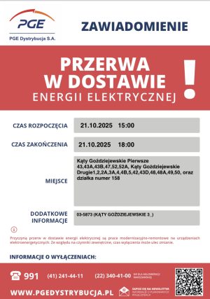 Miniaturka artykułu PRZERWA W DOSTAWIE ENERGII ELEKTRYCZNEJ ‼️‼️