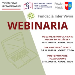 Miniaturka artykułu Edukacja prawna – cykl bezpłatnych webinariów