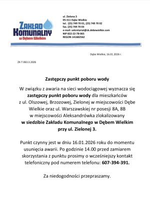 Miniaturka artykułu Zastępczy punkt poboru wody