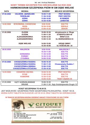 Miniaturka artykułu Aktualizacja harmonogramu szczepień