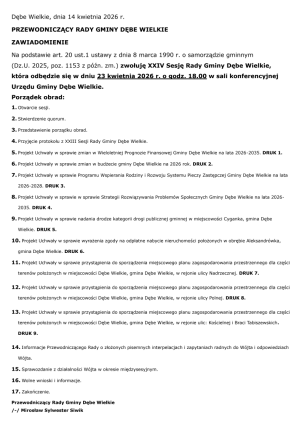 Miniaturka artykułu XXIV Sesja Rady Gminy Dębe Wielkie